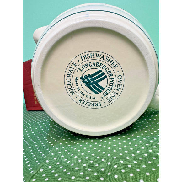 NEW Longeberger Batter Bowl 2 Qt Woven Traditions Heritige Green Vtg USA Made - Picture 4 of 6